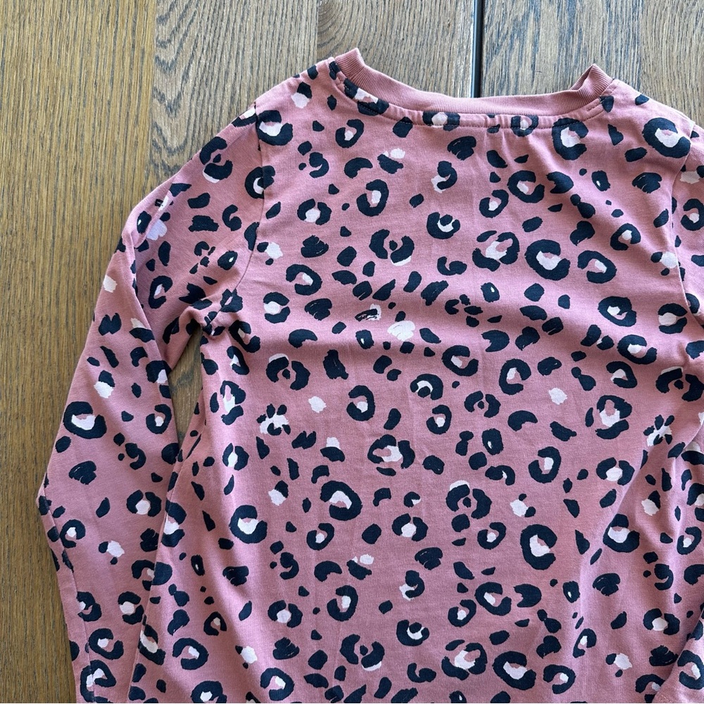 Hanna Andersson Animal Leopard Print Long Sleeve Cotton Dress Girls Size 8 - Picture 8 of 14